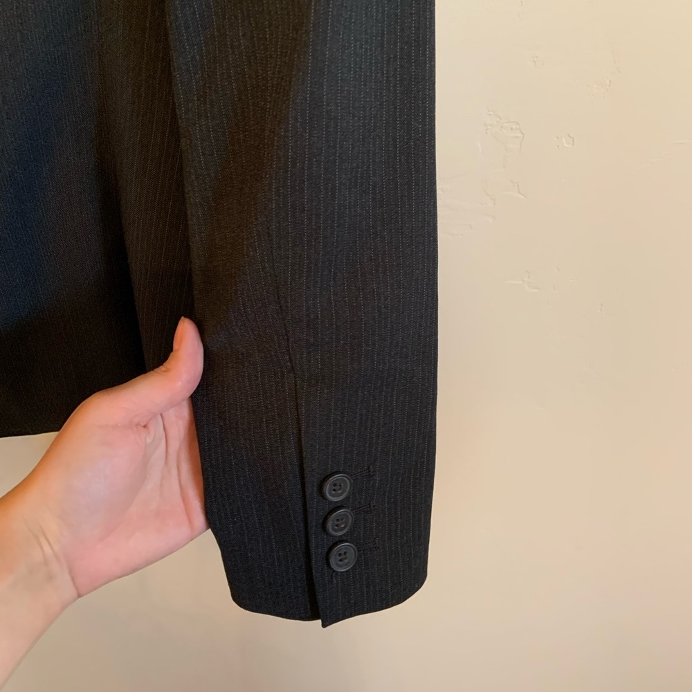 Calvin Klein Women’s Size 2 Pin Stripe Black Button Front Office Business Blazer - Picture 5 of 6